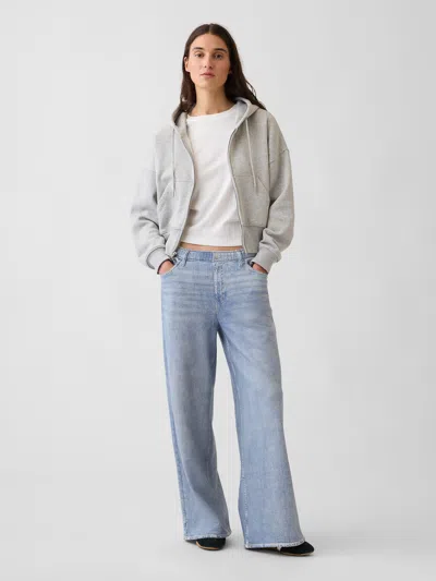 Gap Printed Baggy Sweatpant Jeans In Light Indigo
