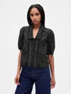 Gap Puff-sleeve Collared Crop Top