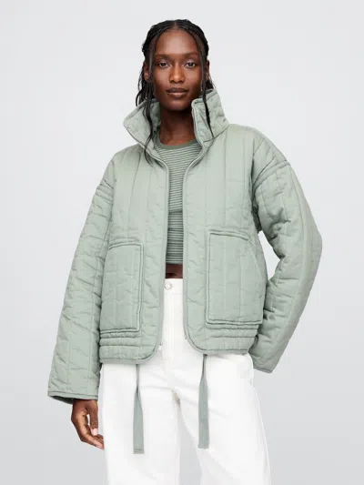 Gap Quilted Liner Jacket In Gasoline Green