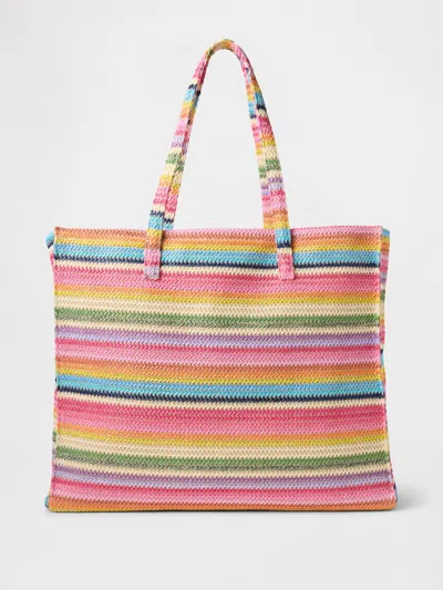 Gap Rainbow Straw Tote Bag In Rainbow Multi