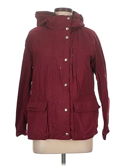 Pre-owned Gap Raincoat In Burgundy