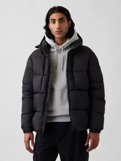 Gap Recycled Heavyweight Puffer Jacket In Black