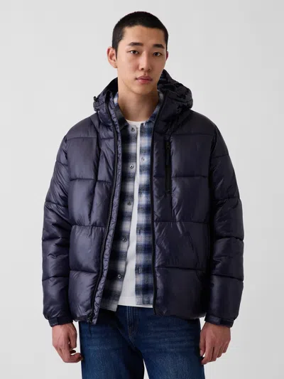 Gap Recycled Heavyweight Puffer Jacket In Blue