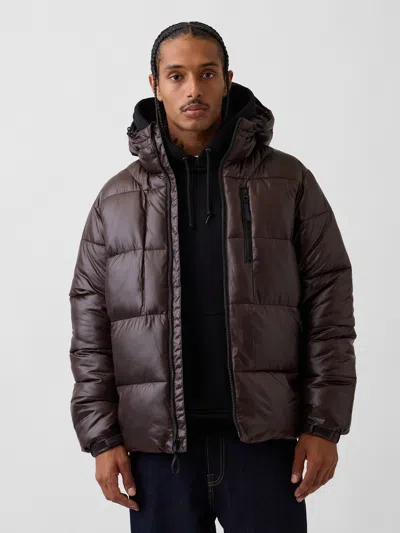 Gap Recycled Heavyweight Puffer Jacket In Terra Brown