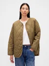Gap Recycled Lightweight Oversized Quilted Liner Jacket In Gold