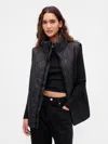 Gap Recycled Lightweight Quilted Puffer Vest In Black