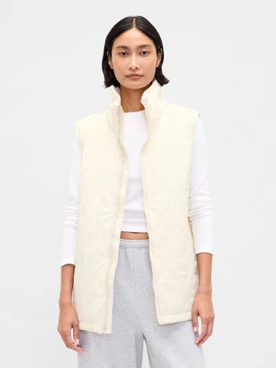 Gap Recycled Lightweight Quilted Puffer Vest In Brown