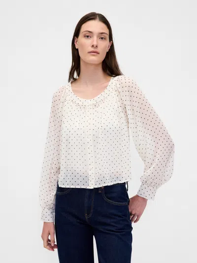 Gap Recycled Sheer Button-front Top In Animal Print