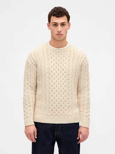 Gap Relaxed Cable-knit Sweater In White