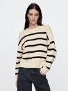 Gap Relaxed Crewneck Sweater In Black And White Stripe