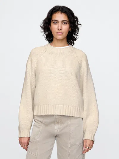 Gap Relaxed Crewneck Sweater In Chino Beige