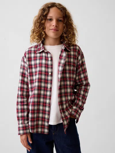 Gap Kids' Relaxed Flannel Shirt In Brown
