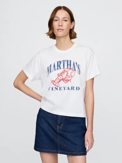 Gap Relaxed Graphic T-shirt In Fresh White