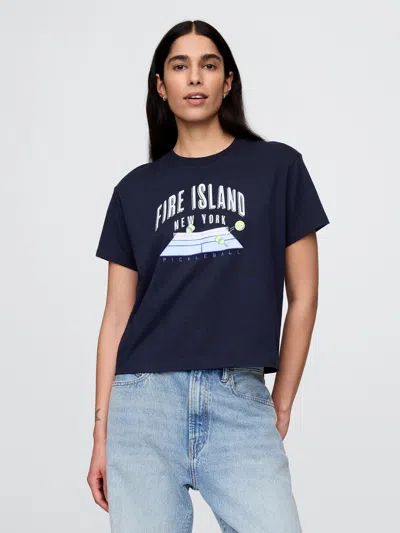 Gap Relaxed Graphic T-shirt In Navy Blue