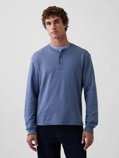 Gap Relaxed Henley T-shirt In Blue Pearl