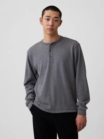 Gap Relaxed Henley T-shirt In Gray