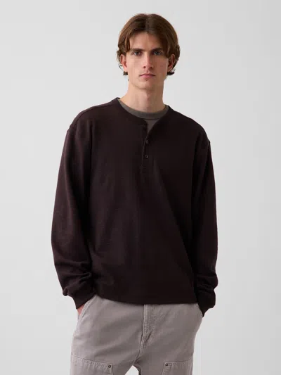 Gap Relaxed Henley T-shirt In Black
