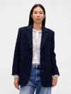 Gap Relaxed Houndstooth Blazer In Blue