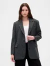 Gap Relaxed Houndstooth Blazer In Gray