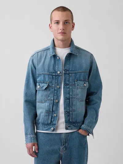 Gap Relaxed Icon Denim Jacket In Blue