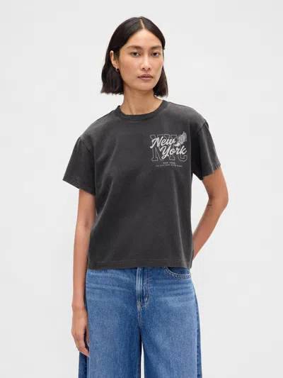 Gap Relaxed Nyc Graphic T-shirt In Gray