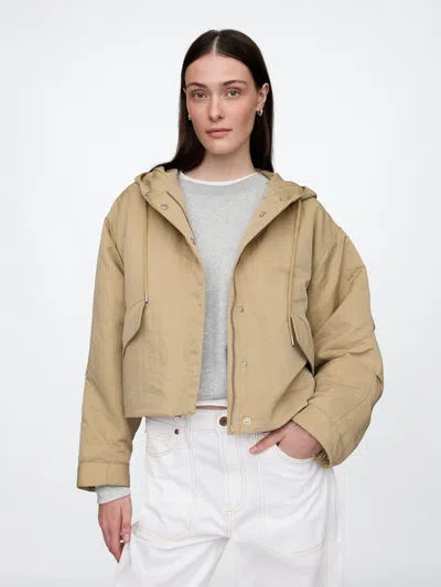 Gap Relaxed Nylon Parka In Khaki Tan