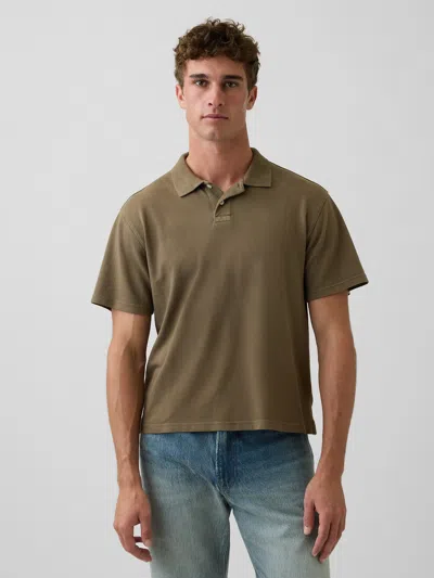 Gap Relaxed Pique Polo Shirt In Green