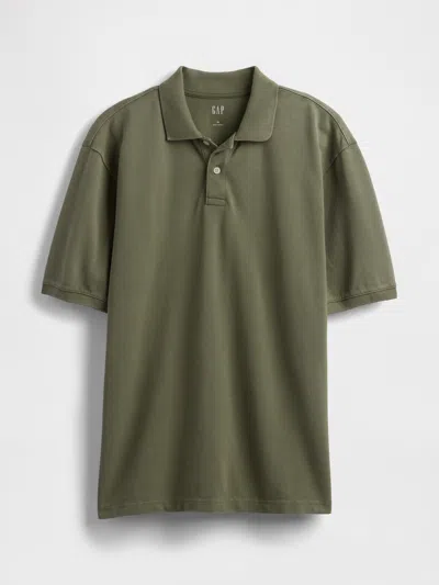 Gap Relaxed Pique Polo Shirt Shirt In Green