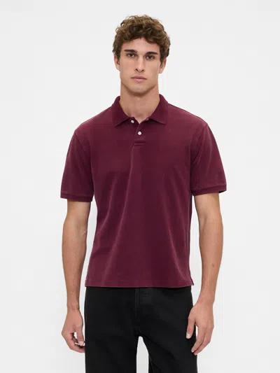 Gap Relaxed Pique Polo Shirt Shirt In Red