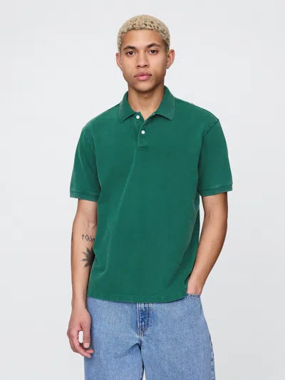 Gap Relaxed Pique Polo Shirt Shirt In Rain Forest