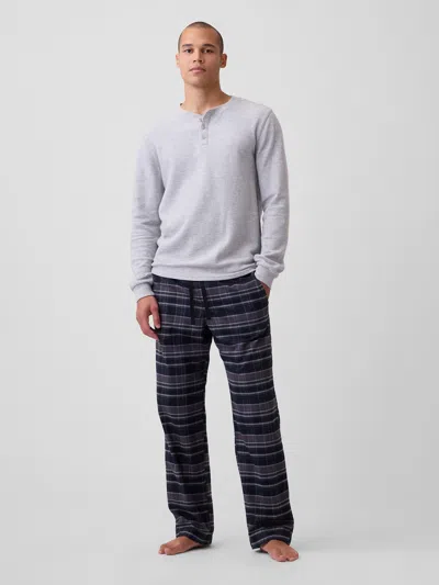 Gap Relaxed Pj Pants In Grey & Black Plaid