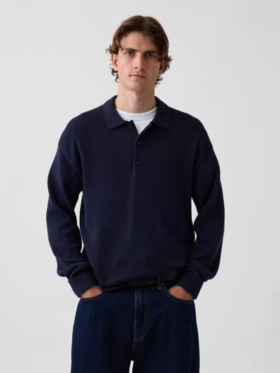 Gap Relaxed Polo Shirt Sweater In New Classic Navy Blue