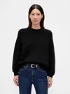 Gap Relaxed Saddle-sleeve Crewneck Sweater In Black