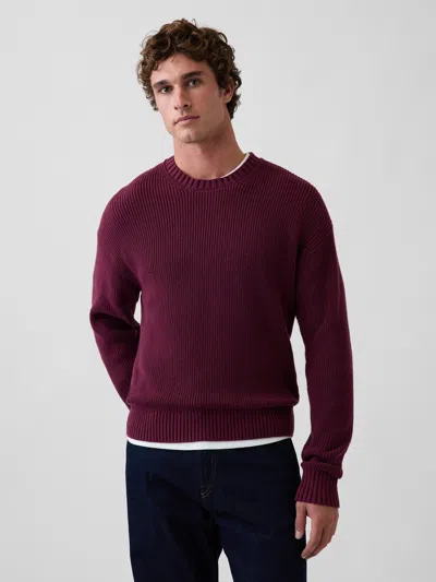 Gap Relaxed Shaker Sweater In Burgundy