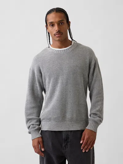 Gap Relaxed Shaker Sweater In Light Grey Marl