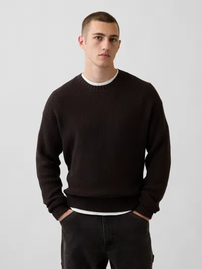 Gap Relaxed Shaker Sweater In Terra Brown
