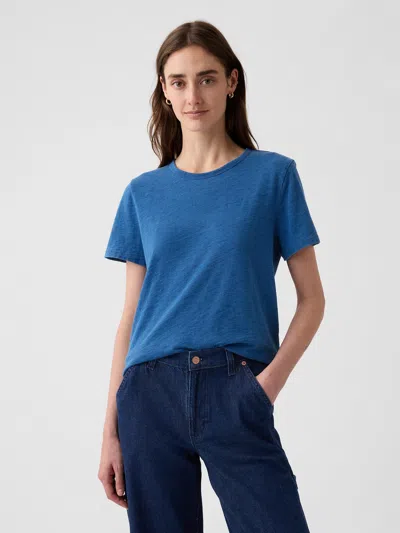 Gap Relaxed T-shirt In Medium Blue Indigo