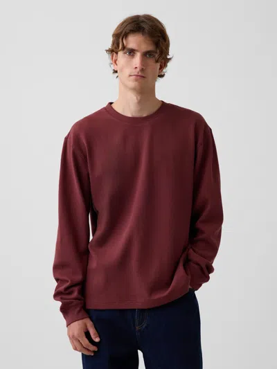 Gap Relaxed Waffle T-shirt In Andorra Red Brown