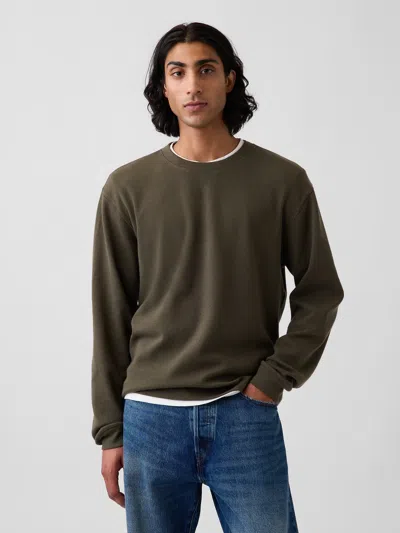 Gap Relaxed Waffle T-shirt In Bamboo Green