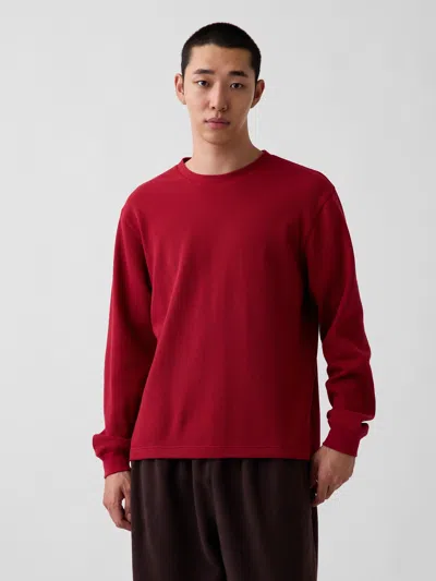 Gap Relaxed Waffle T-shirt In Red