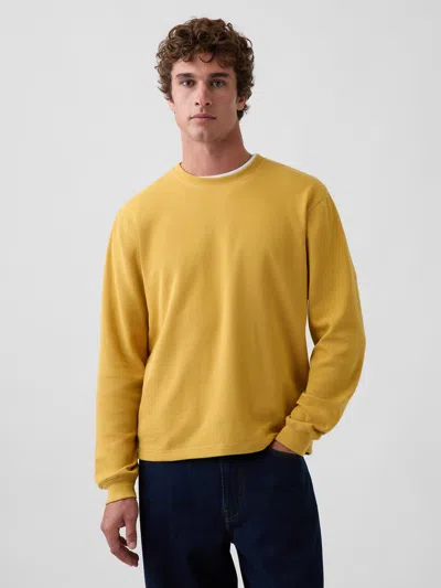 Gap Relaxed Waffle T-shirt In Yellow