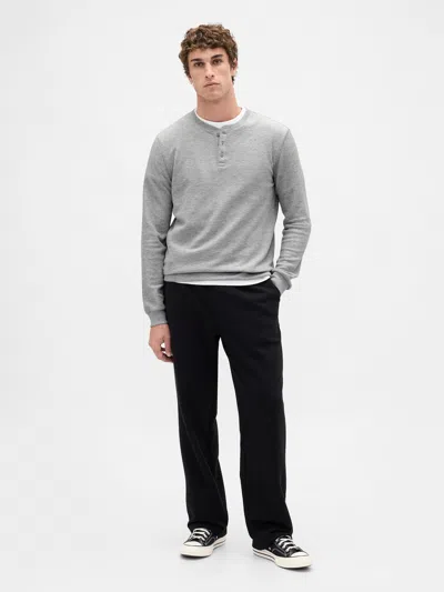 Gap Rib Henley Pj Shirt In Gray