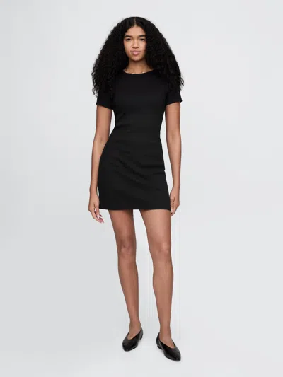 Gap Rib Mini T-shirt Dress In Black