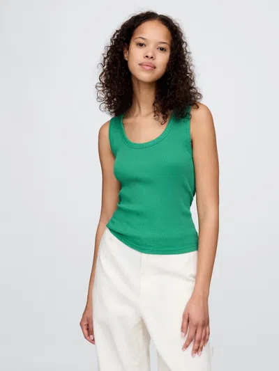 Gap Rib Scoop Tank In Irish Clover Green