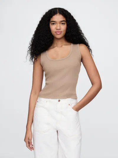 Gap Rib Scoop Tank In Mountain Trail Brown