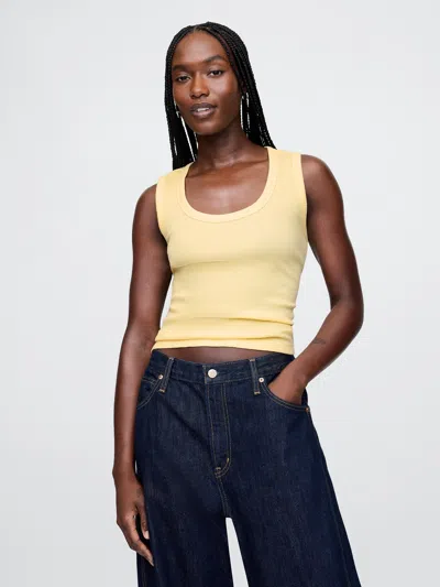 Gap Rib Scoop Tank In Pale Banana Yellow