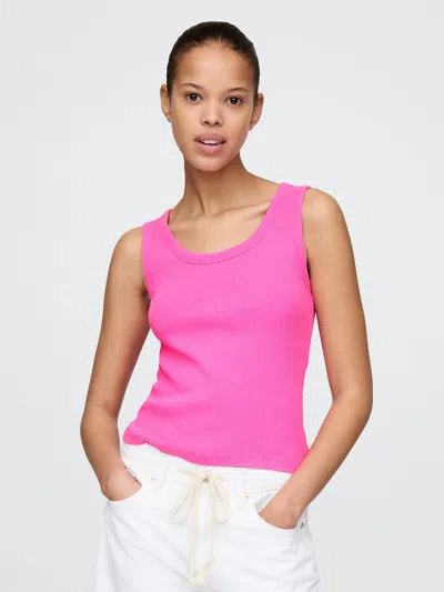 Gap Rib Scoop Tank In Standout Pink