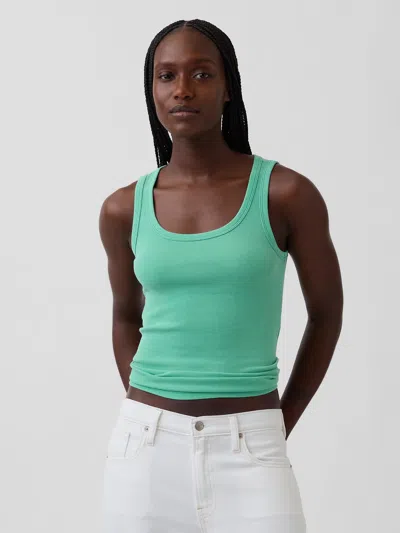 Gap Rib Scoop Tank Top In Green