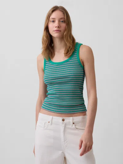 Gap Rib Scoop Tank Top In Green