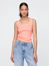 Gap Rib Scoop Tank Top In Peach Pink
